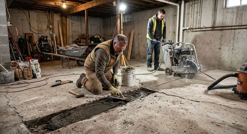 Cracked Basement Floor Repair in Murrieta, CA